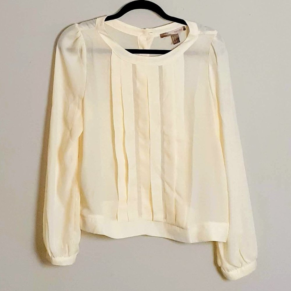 Forever 21 Long Sleeve Beige Blouse Size L